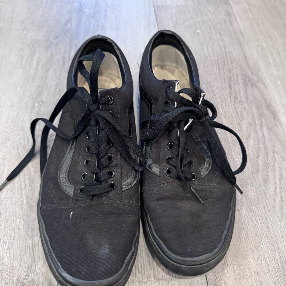 VANS Old Skool 721565 Black Skate Shoes Low Top Men 10 Skater Sneakers EUC